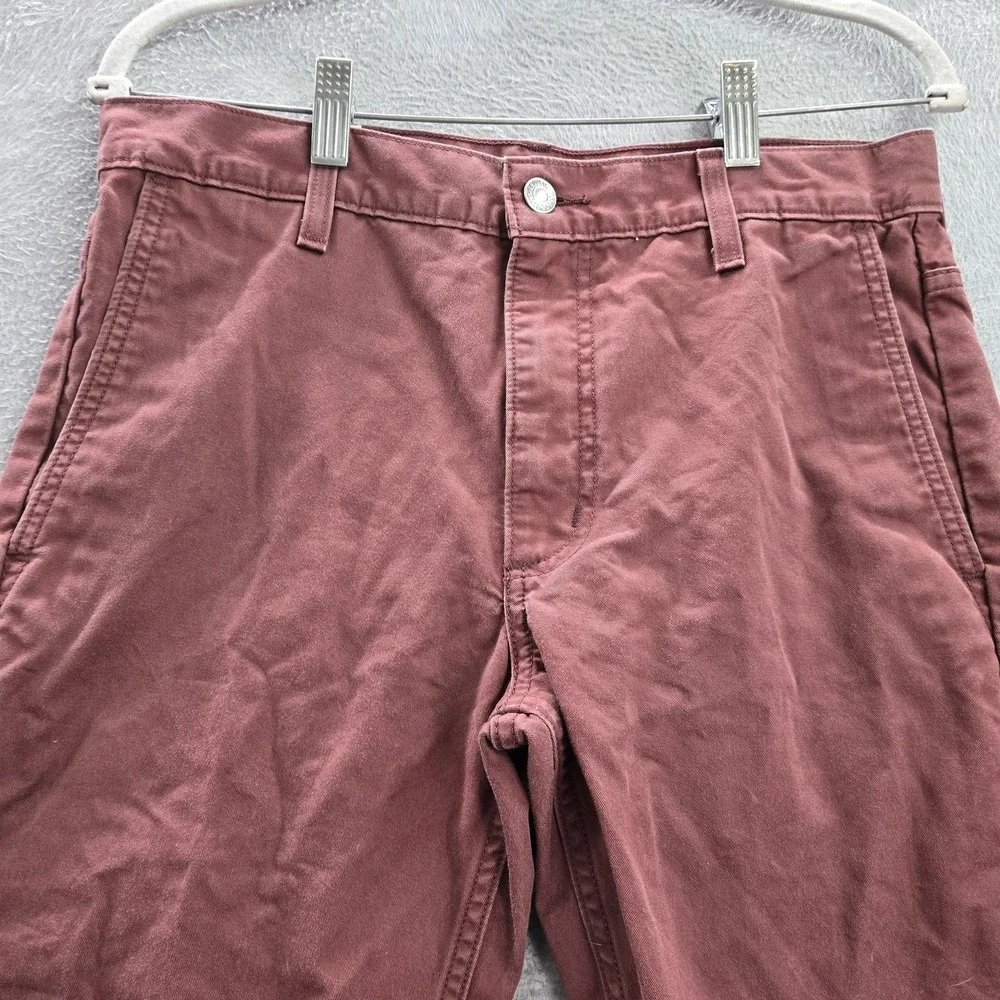 Levi's Men Pants 31X30 Red Tapered Cotton Mid‎ Rise Pocket Adult Casual